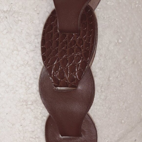LC Belt SZ S Dark brown layered chain cut smooth/croc design Brass  Essential - Picture 9 of 12